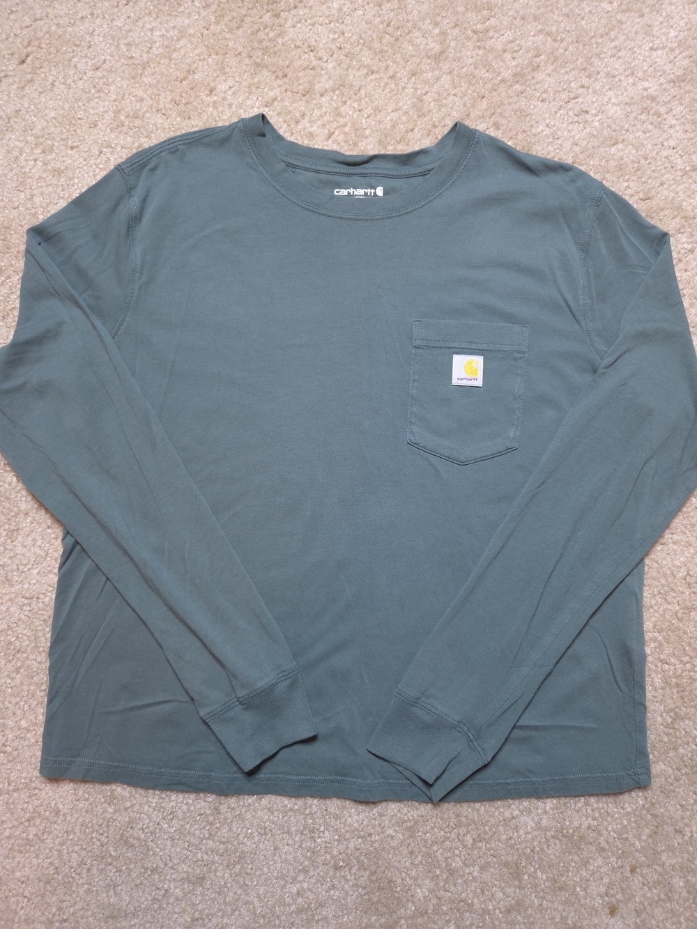 Carhartt Women's Loose Fit Long Sleeve Tee - Forest Green Size M